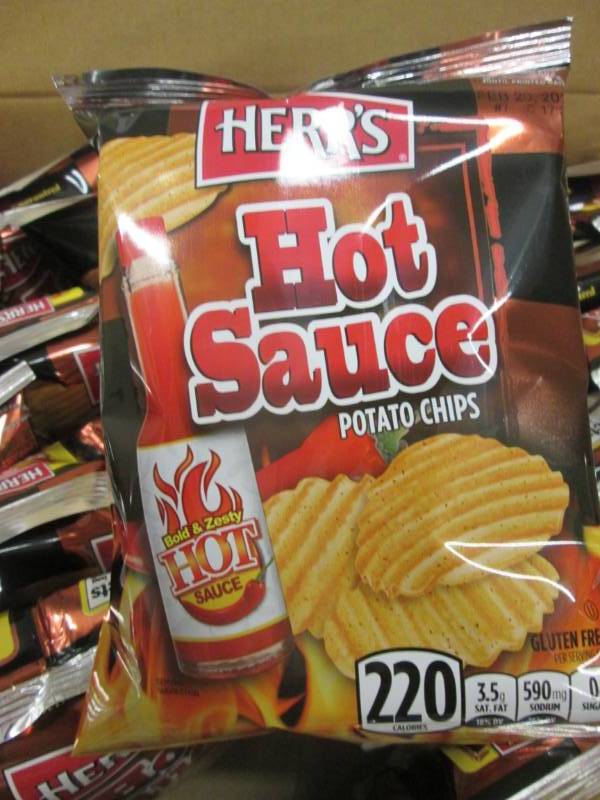 lot 264 image: Case of 30 - 1.5oz Bags Herrs Hot ...