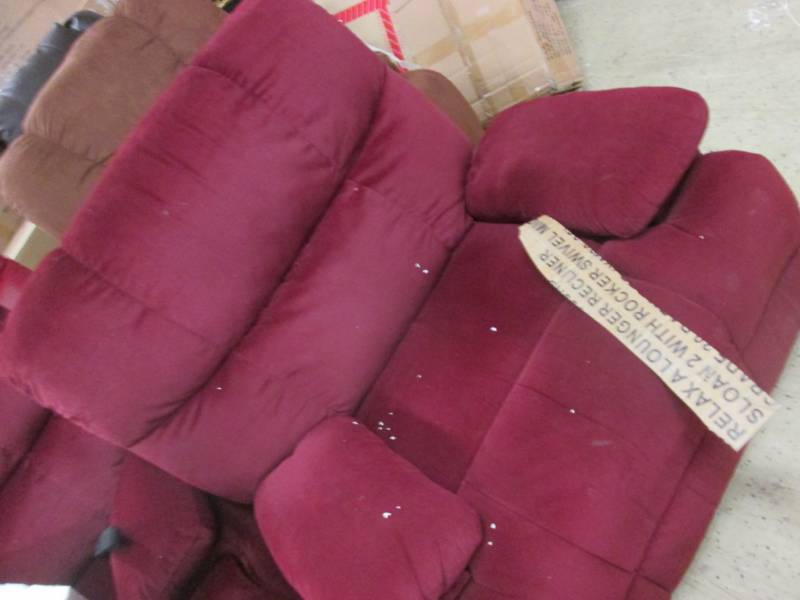 lot 268 image: Microfiber Swivel Rocker Recliner o...
