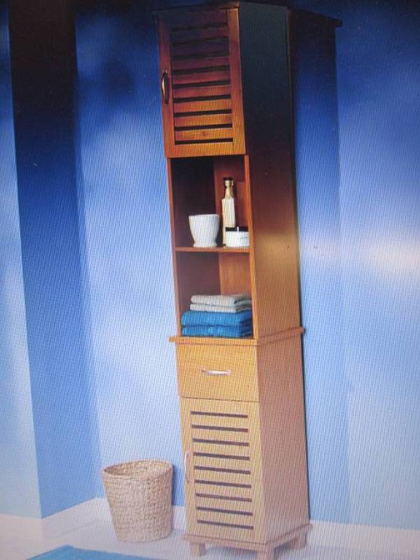 lot 275 image: Bamboo Tall Towel Cabinet open box ...