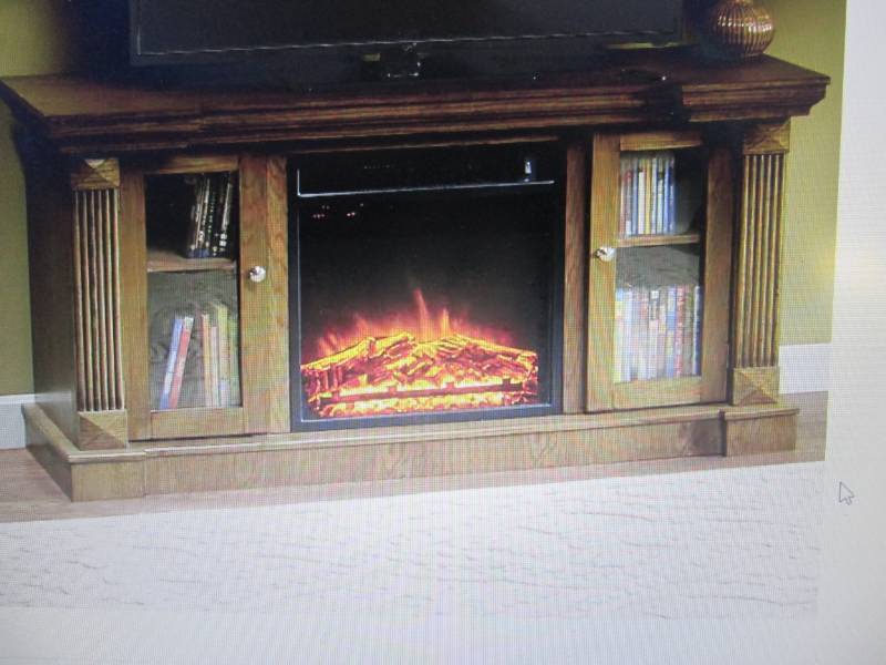 lot 282 image: 2-Door Entertainment Fireplace Cabi...