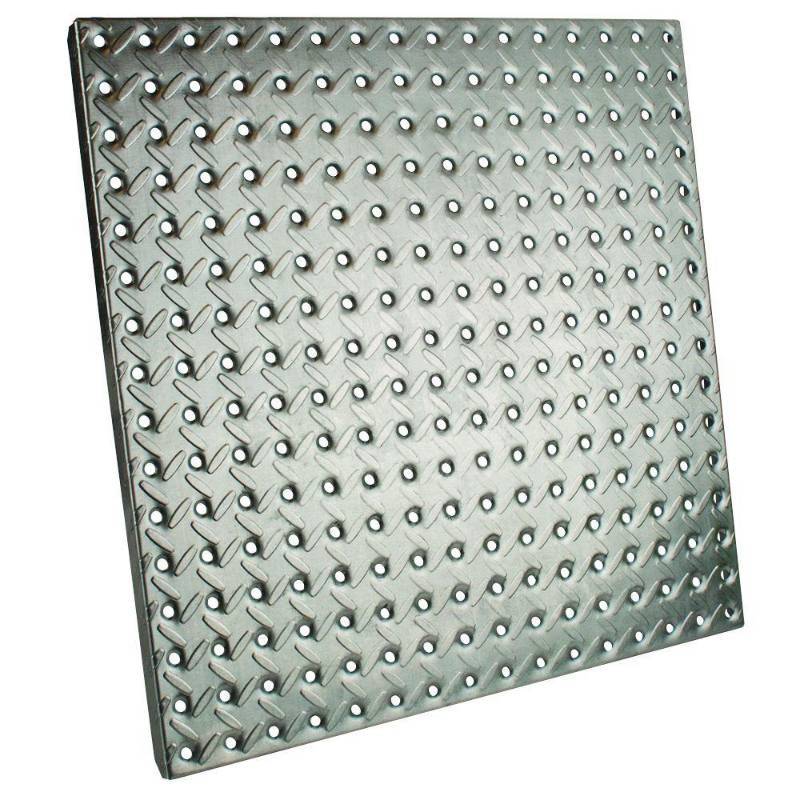 lot 5 image: Everbilt 16 in. x 16 in. Galvanized Pegboard with Diamond Plating (7 Pack) 24305