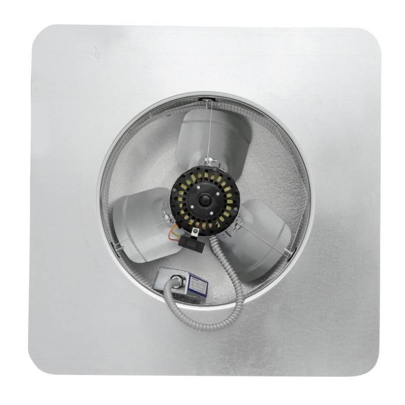 lot 8 image: Master Flow 1500 CFM Power Roof Mount Attic Fan in Shingle Match Weatherwood ERV6SMWW