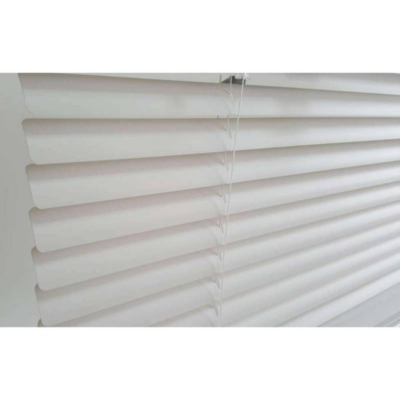 lot 21 image: Alabaster Cordless 1 in. Vinyl Mini Blind - 58 in. W x 64 in. L 201706008