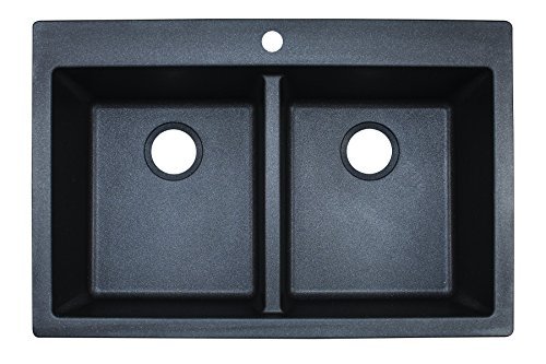 lot 39 image: Franke Primo 33 Dual Mount Granite Double Bowl Kitchen Sink Graphite DIG62D91-GRA