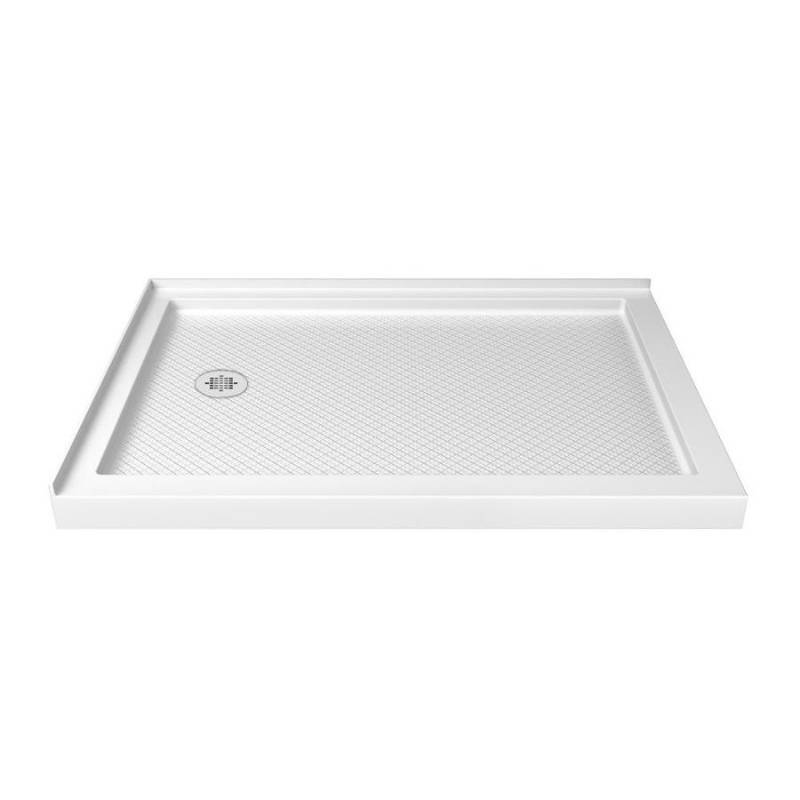lot 68 image: DreamLine SlimLine 48-in L x 34-in W White Acrylic Rectangle Corner Shower Base DLT-1034481