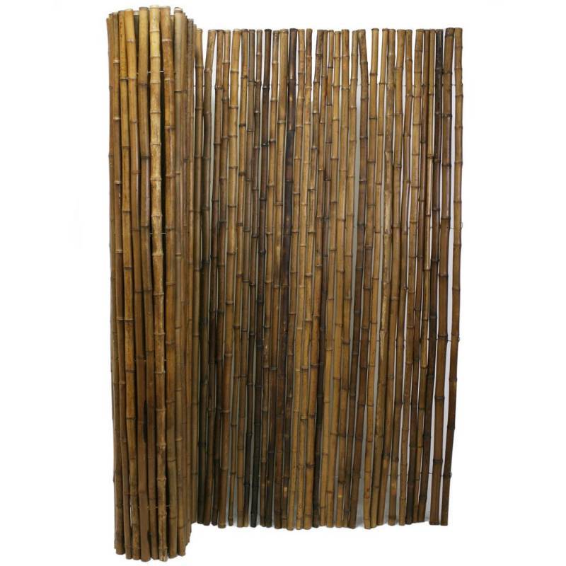 lot 82 image: Backyard X-Scapes 6 ft. H x 8 ft. W x 1 in. D Carbonized Natural Rolled Bamboo Fence Panel 22-C6