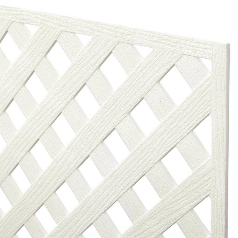 lot 94 image: Veranda 4 ft. x 8 ft. White Privacy Diamond Vinyl Lattice - Framed 73004042