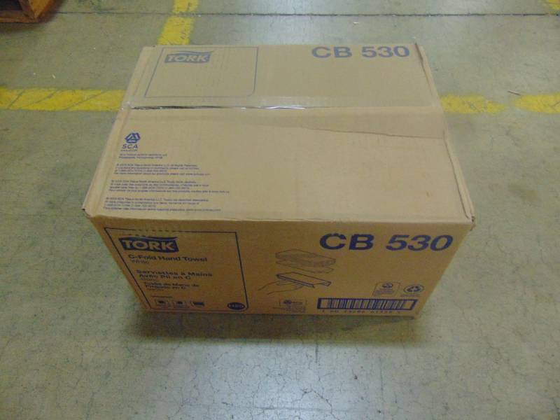 lot 120 image: Tork Universal C-Fold Paper Hand Towel, 1-Ply, 12.75 Width x 10.13 Length, White, (Case of 16 Packs, 150 per Pack, 2,400 Towels) CB530