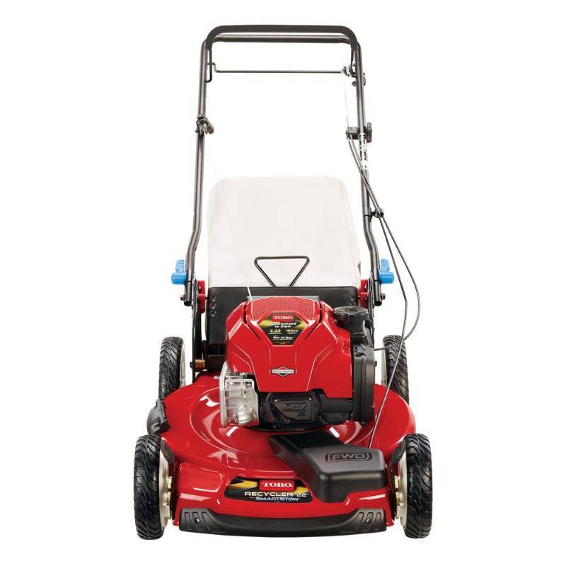 lot 135 image: Toro 22 in. Recycler SmartStow High Wheel Variable Speed Walk Behind Gas Self Propelled Mower 20339