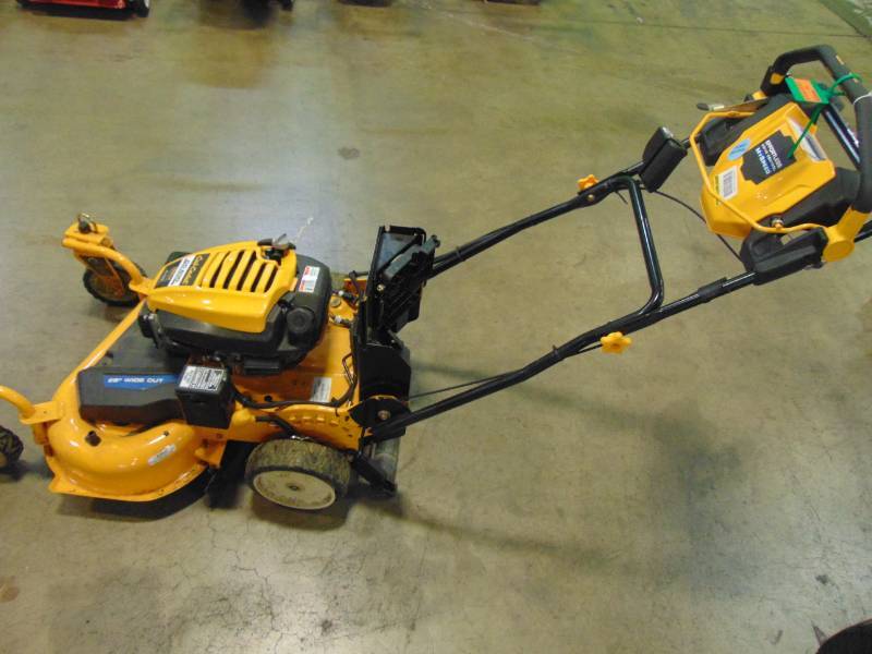lot 162 image: Cub Cadet 28 in. 195 cc 3-in-1 Rear Wheel Drive Gas Push Button Electric Start Walk Behind Self Propelled Lawn Mower CC600