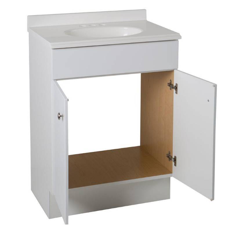 lot 170 image: Glacier Bay 24-12 in. W Vanity in White with Vanity Top in White NE2416P2-F