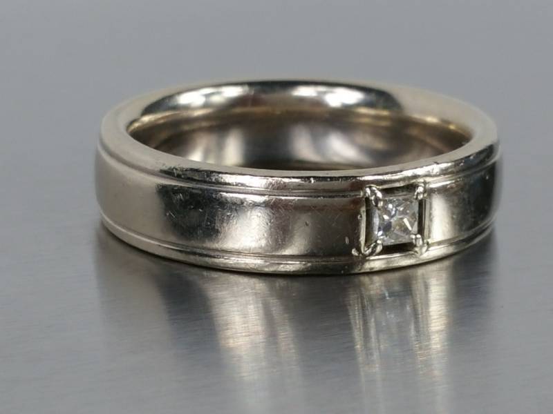 A Jaffe Signed Mens Designer Estate Diamond Ring in 14k White Gold - 10.2 Grams