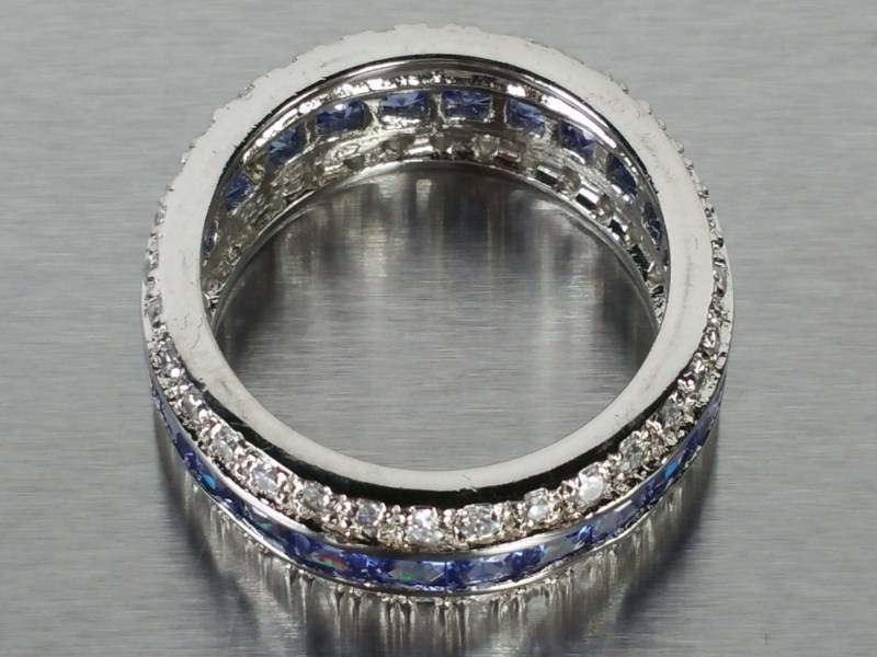 Ladies Eternity Designer Estate Ring in Sterling Silver