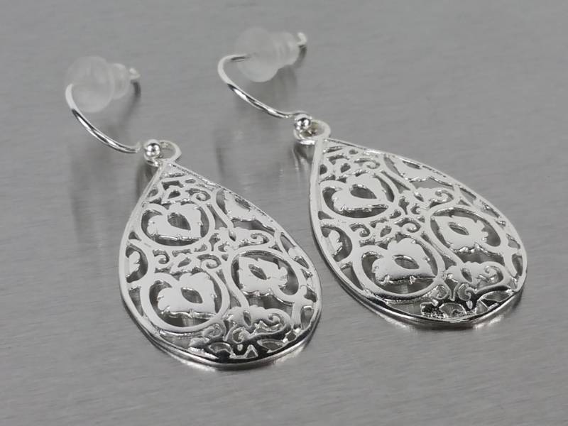Elegant Sterling Silver Estate Earrings