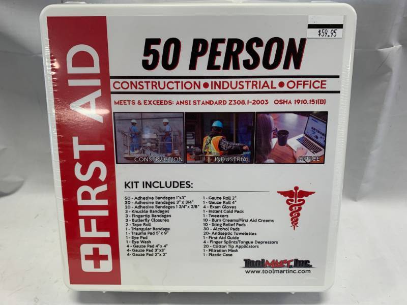 Brand New 50 Person Construction, Industrial, Office First Aid Kit