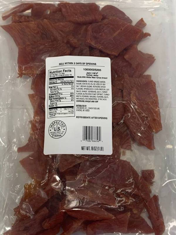 One Pound (16oz) Jack Link Turkey Jerky In Date