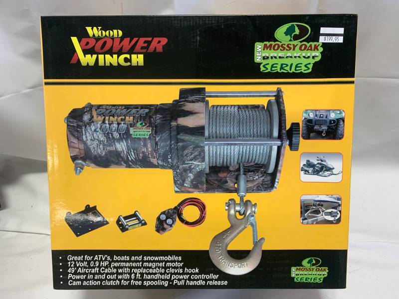Brand New 2000 lb Mossy Oak ATV, Boat, Snowmobile Winch