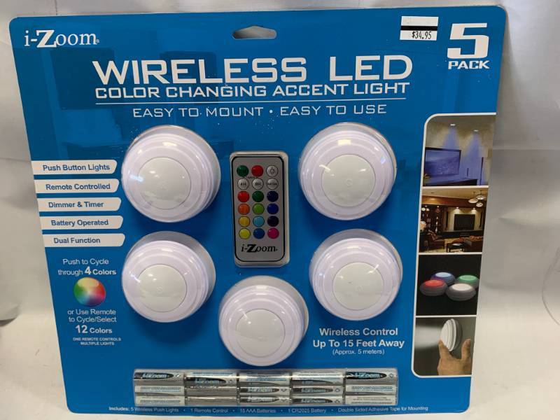 Wireless Color Changing LED 2 Pack Puck Lights