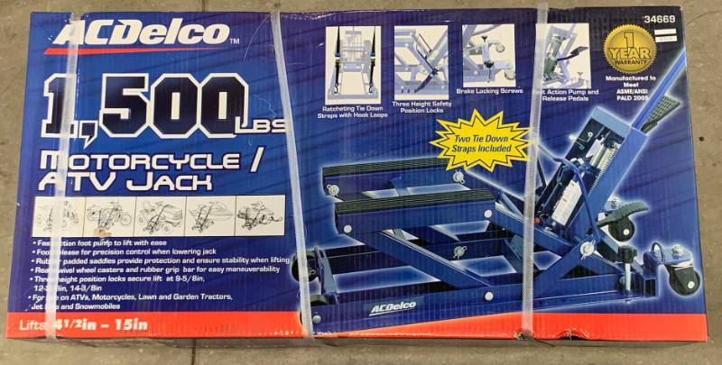 Brand New AC Delco 1500lb Motorcycle, ATV, Snowmobile, Jet Ski Jack