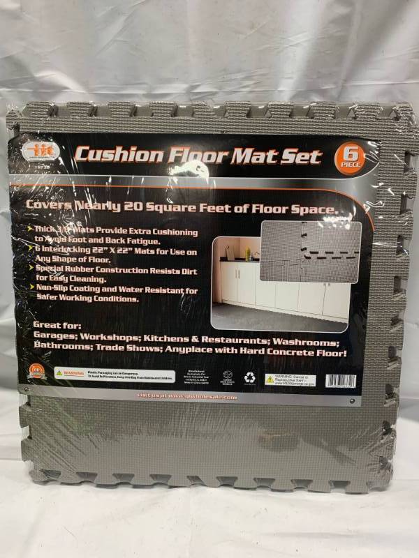 6pc Shop Gym Garage Floor Mat Set