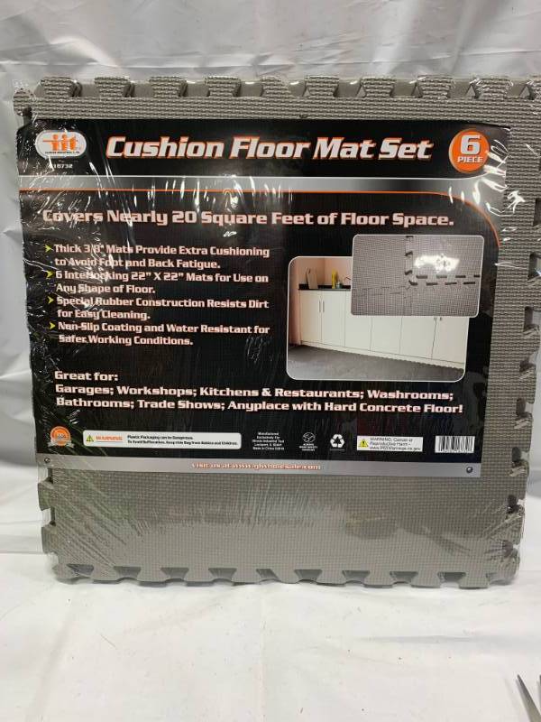 6pc Shop Gym Garage Floor Mat Set