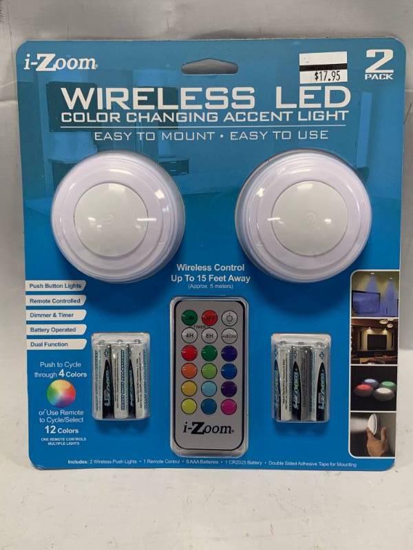 Wireless Color Changing Led 2 Pack Puck Lights June S Jublilant Wireless Color Changing Led 2 Pack Puck