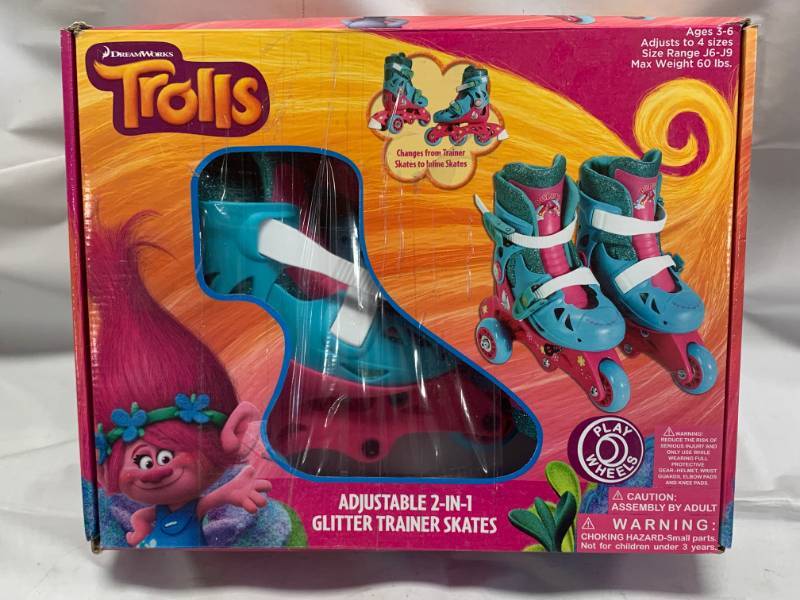 Trolls Roller Skates Ages 3-6
