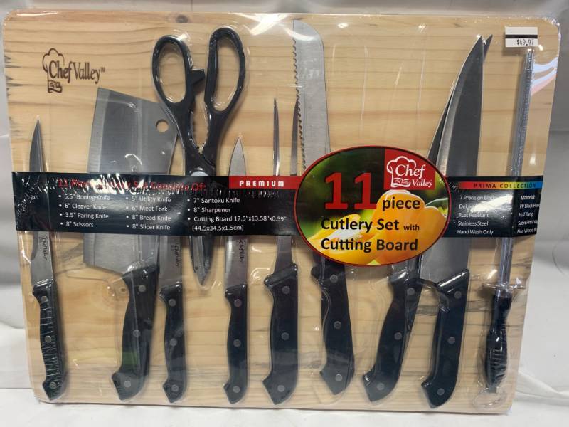 Chef Valley 11pc Knife Set with Cutting Board