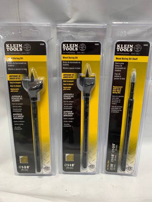 Klein 3pc Wood Boring Drill Bit Set