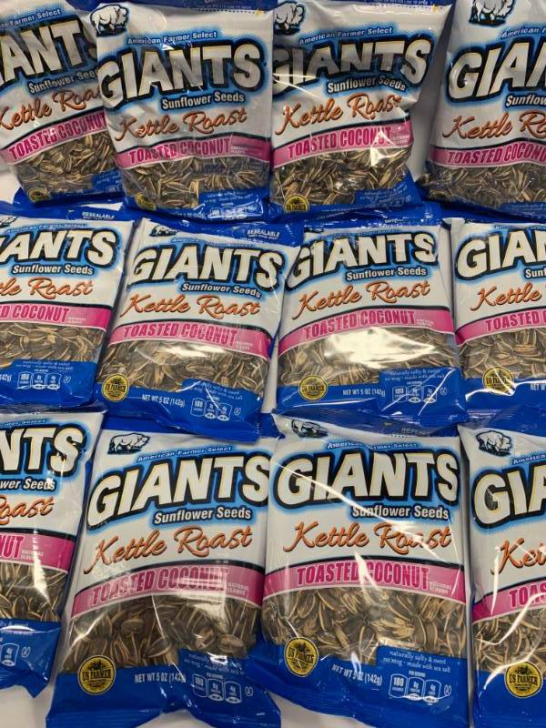 Lot of 12 Bags Giant Toasted Coconut Sunflower Seeds