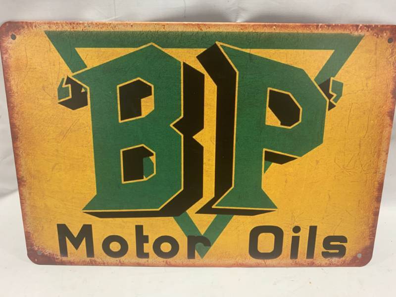 BP Motor Oil Metal Sign