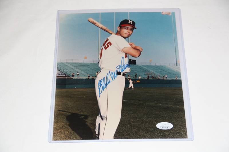 lot 5 image: Eddie Ed Mathews Milwaukee Braves 8x10 Photo (JSA COA)