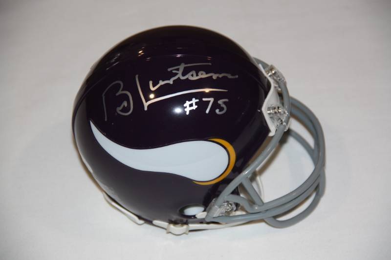 lot 17 image: Bob Lurtesma Minnesota Vikings Mini Helmet Auto (JSA COA)