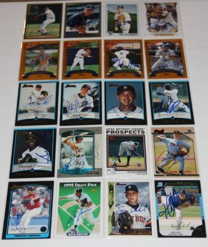lot 71 image: Detroit Tigers In Person Auto 20 Card Lot  The Smoky Collection