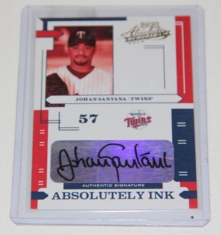 lot 84 image: Johan Santana 2004 Playoff Absolute Autograph 750