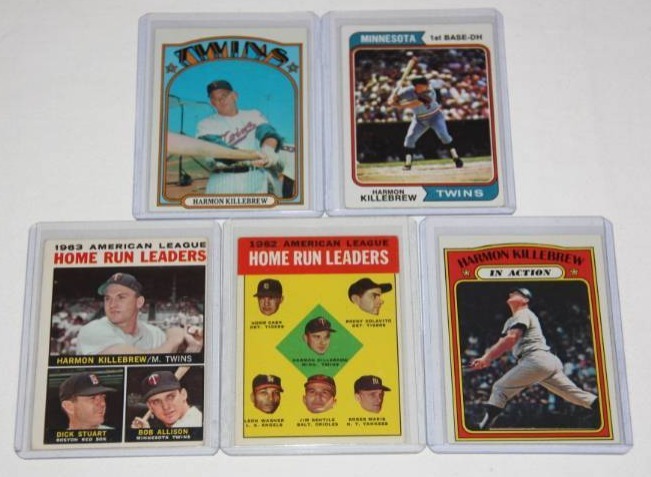 lot 101 image: Harmon Killebrew Minnesota Twins Vintage Lot  5 Cards