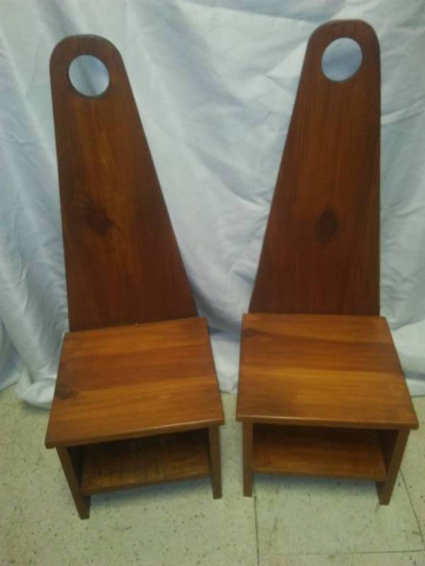 lot 13 image: Two matching chair stools, 32 in.