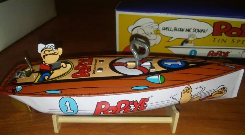 popeye tin speedboat