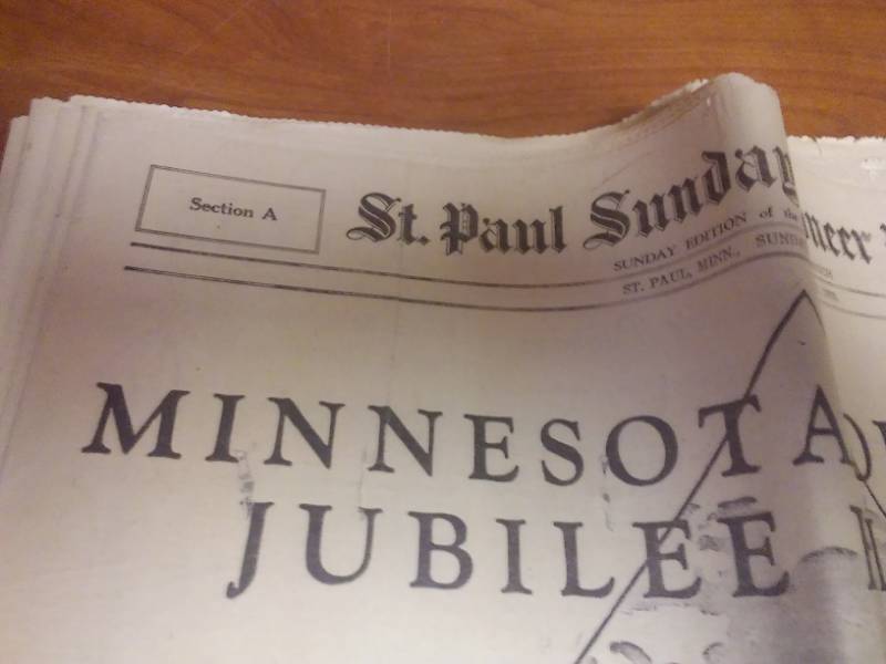 lot 151 image: MN. Diamond Jubilee newspaper. December 31st, 1933 Saint Paul Pioneer Press