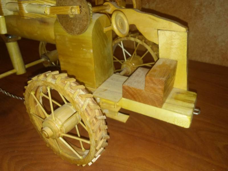 lot 181 image: Handcrafted wood steam tractor