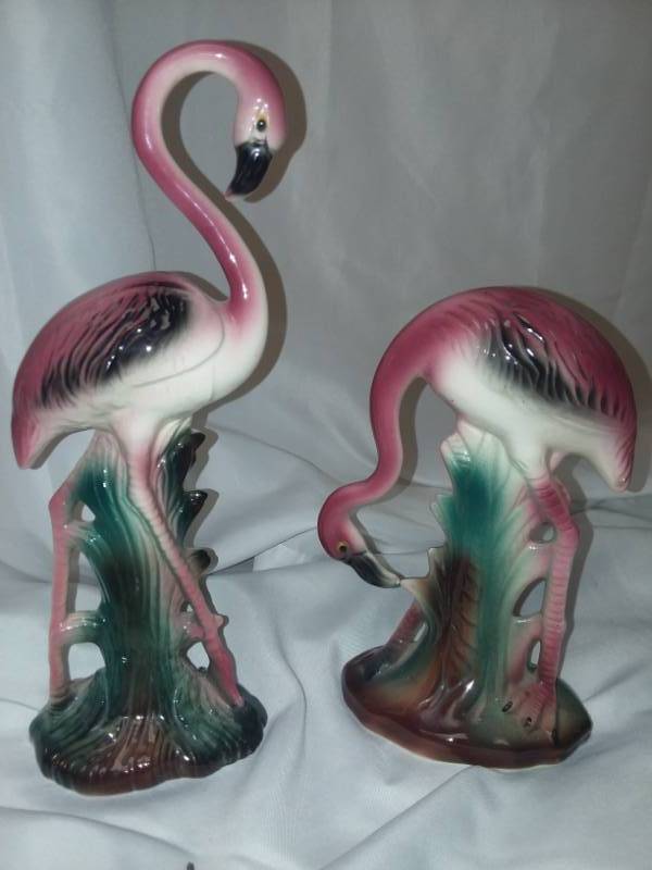 lot 86 image: Mid-century modern vintage flamingos