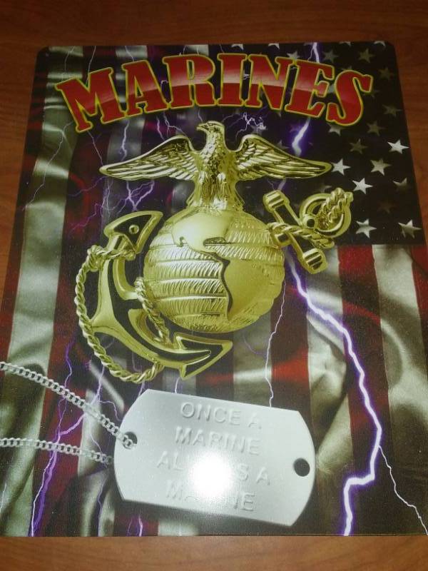lot 204 image: Marines metal sign - once a marine always a Marine.