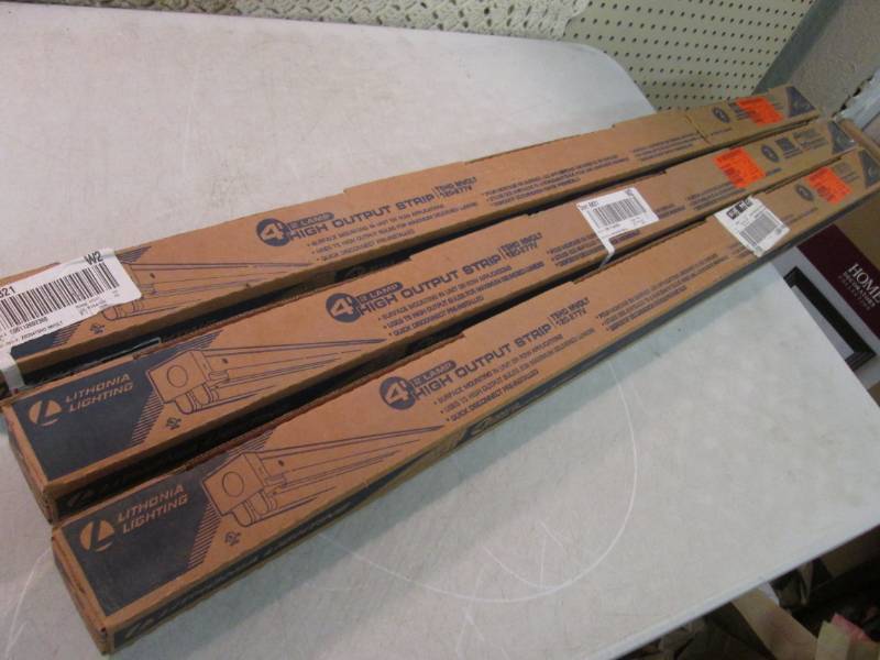lot 37 image: Lot of 3 Lithonia Lighting 4 ft 2-L...