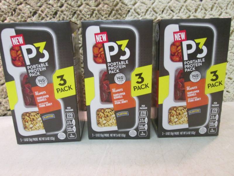 lot 74 image: 3 - 3-Packs of P3 Portable Protien ...