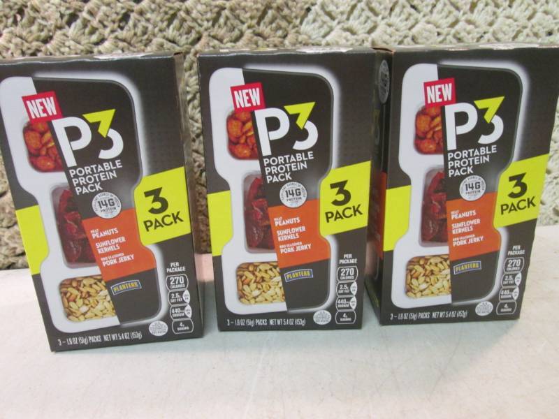 lot 75 image: 3 - 3-Packs of P3 Portable Protien ...