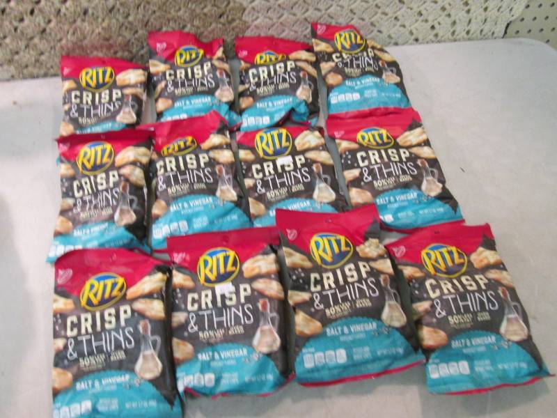 lot 78 image: 12 Bags of Ritz Crisp Thins Salt & ...