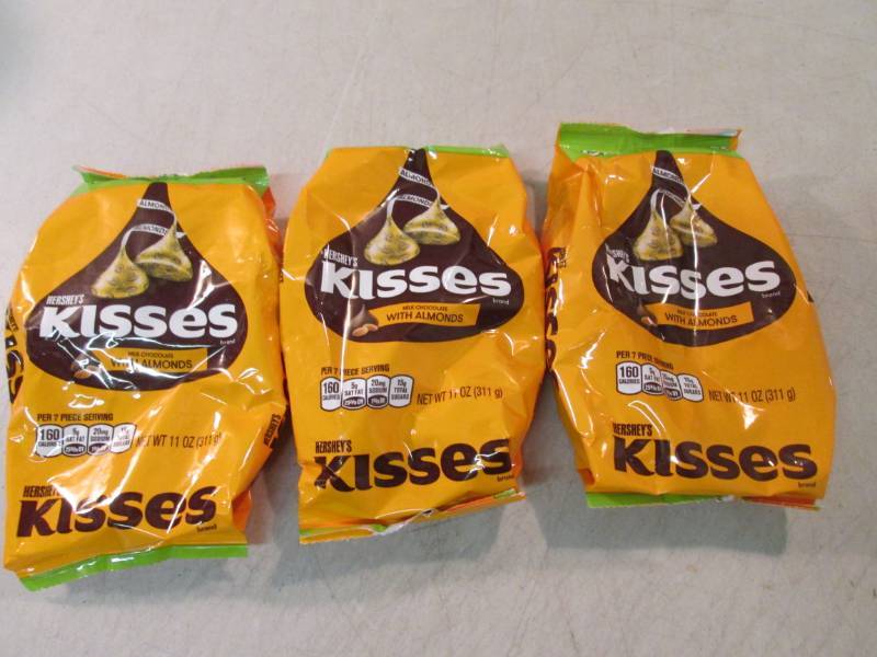 lot 86 image: 3 Bags of Hersheys Kisses with Almo...