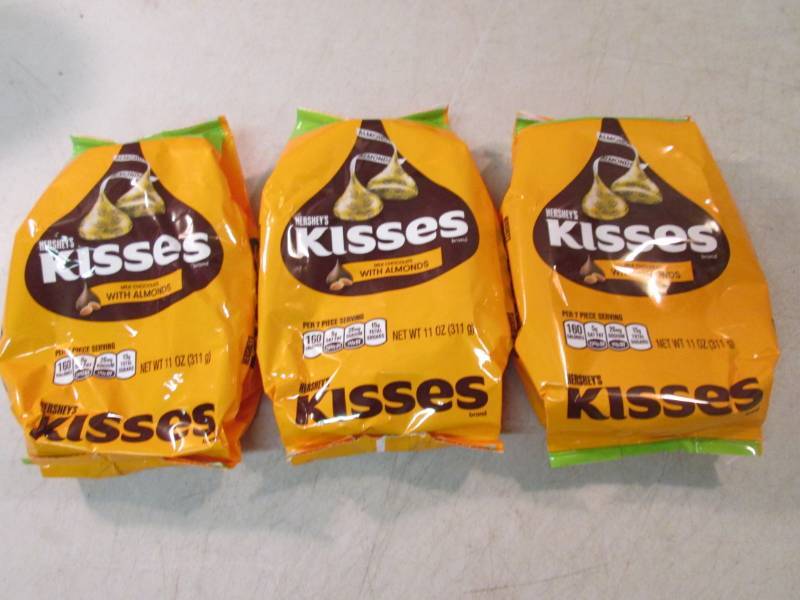 lot 108 image: 3 Bags of Hersheys Kisses with Almo...