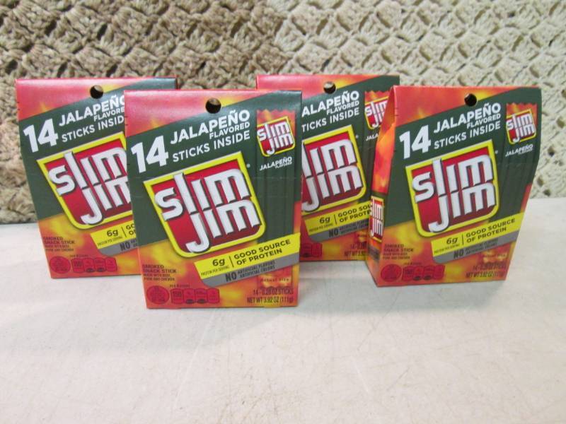 lot 124 image: 4 Boxes of Slim Jim Jalapeno Flavor...