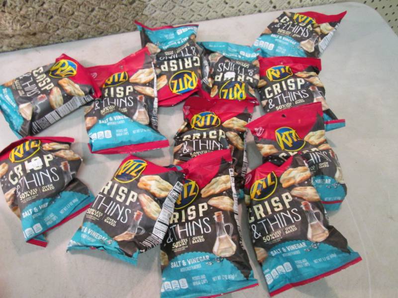 lot 142 image: 12 Bags of Ritz Crisp &nThins Salt ...